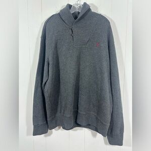 Polo Ralph Lauren Men’s Sz XL Gray Pullover Sweater Suede Elbow Patches